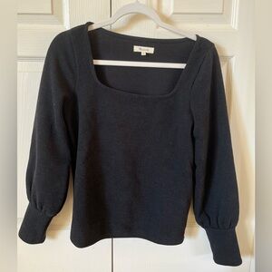 Madewell Black Square Neck Blouse